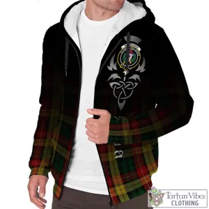 Buchanan Tartan Sherpa Hoodie Featuring Alba Gu Brath Family Crest Celtic Inspired