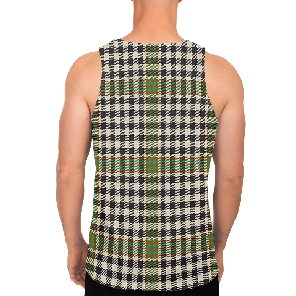 Burns Check Tartan Mens Tank Top with Family Crest