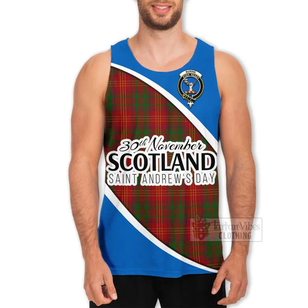 Burns Family Crest Tartan Men's Tank Top Celebrate Saint Andrew's Day in Style