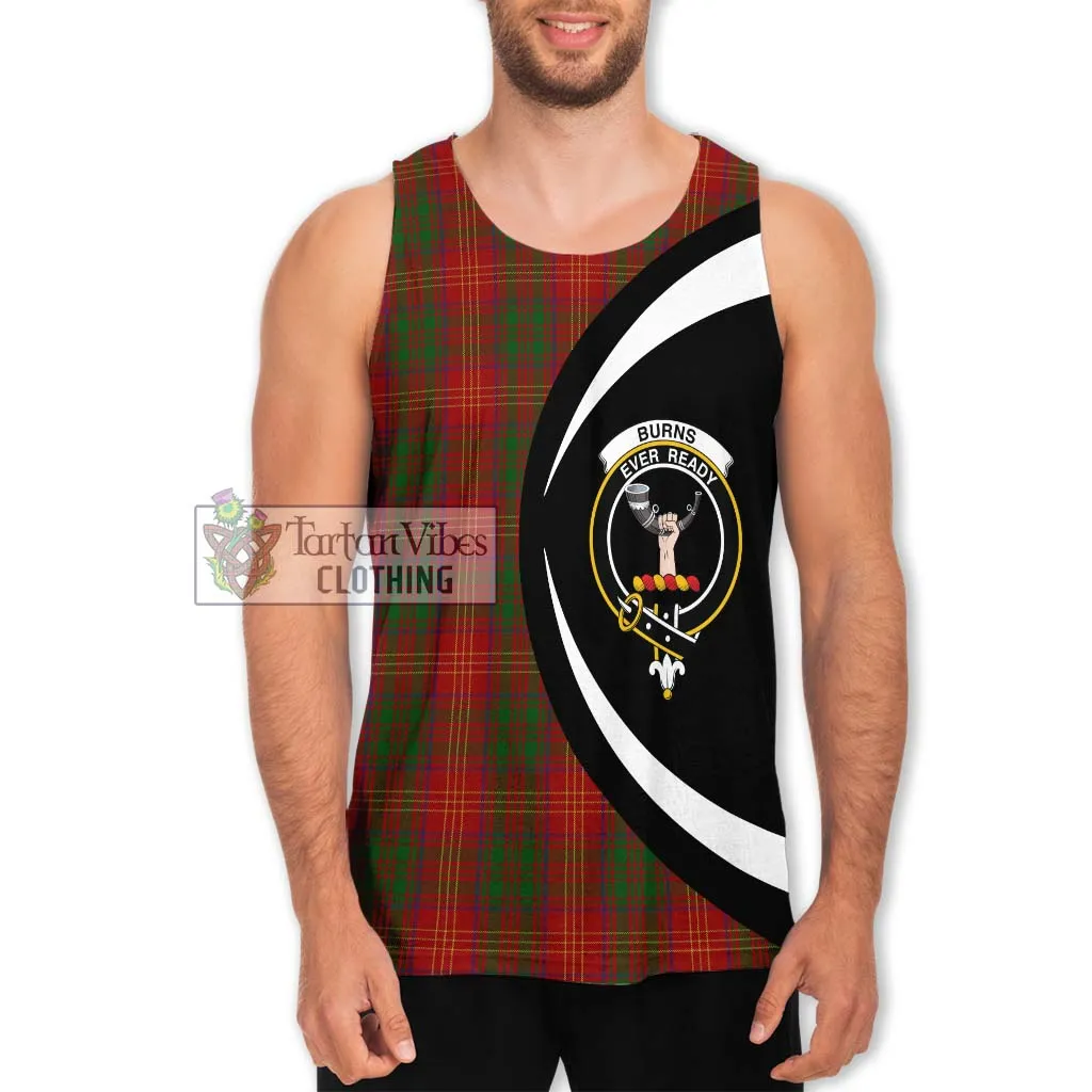 Burns Tartan Men's Tank Top with Family Crest Circle Style