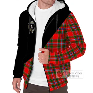 Butter Tartan Sherpa Hoodie with Family Crest and Military Logo Style