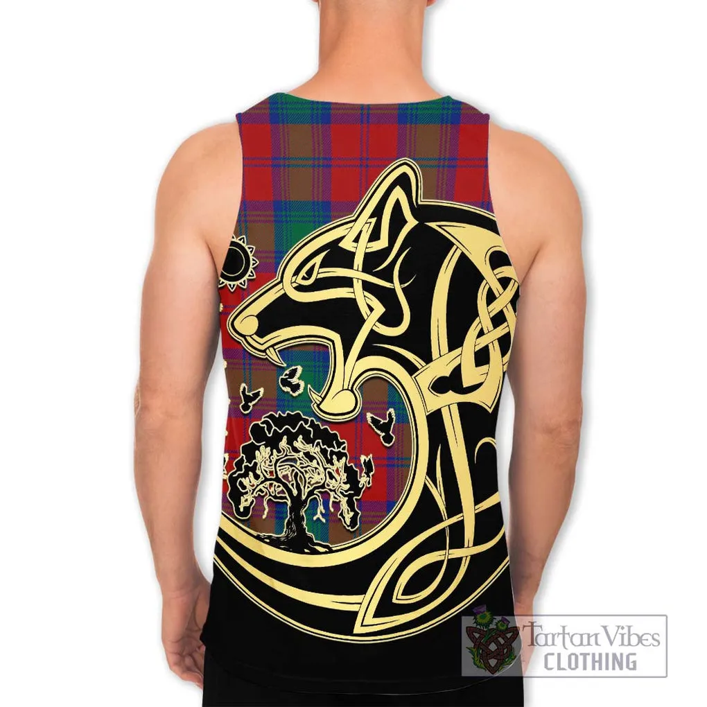 Byres (Byses) Tartan Men's Tank Top with Family Crest Celtic Wolf Style