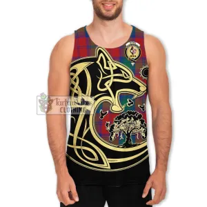 Byres (Byses) Tartan Men's Tank Top with Family Crest Celtic Wolf Style