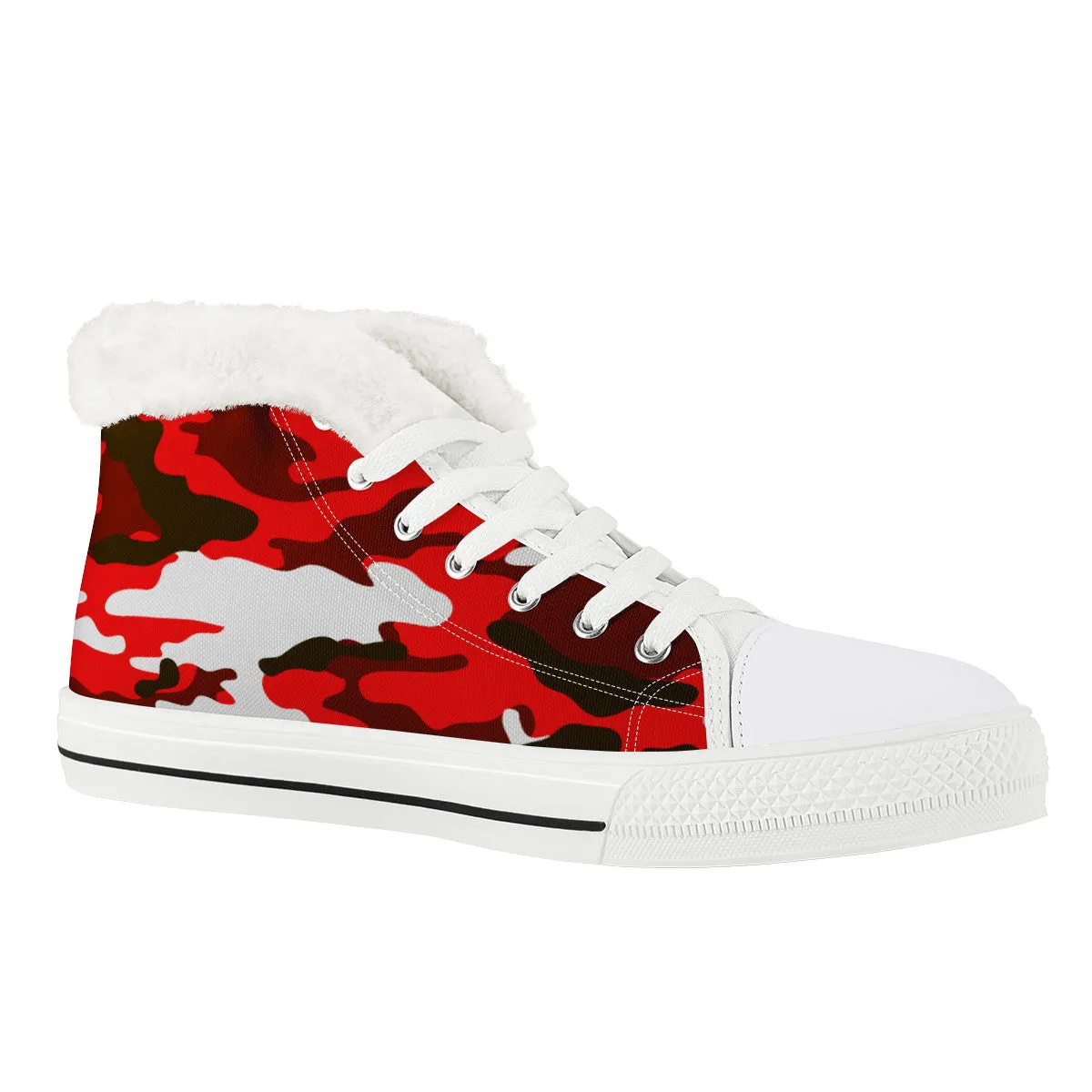 CAMOUFLAGE RED WINTER CANVAS SHOES