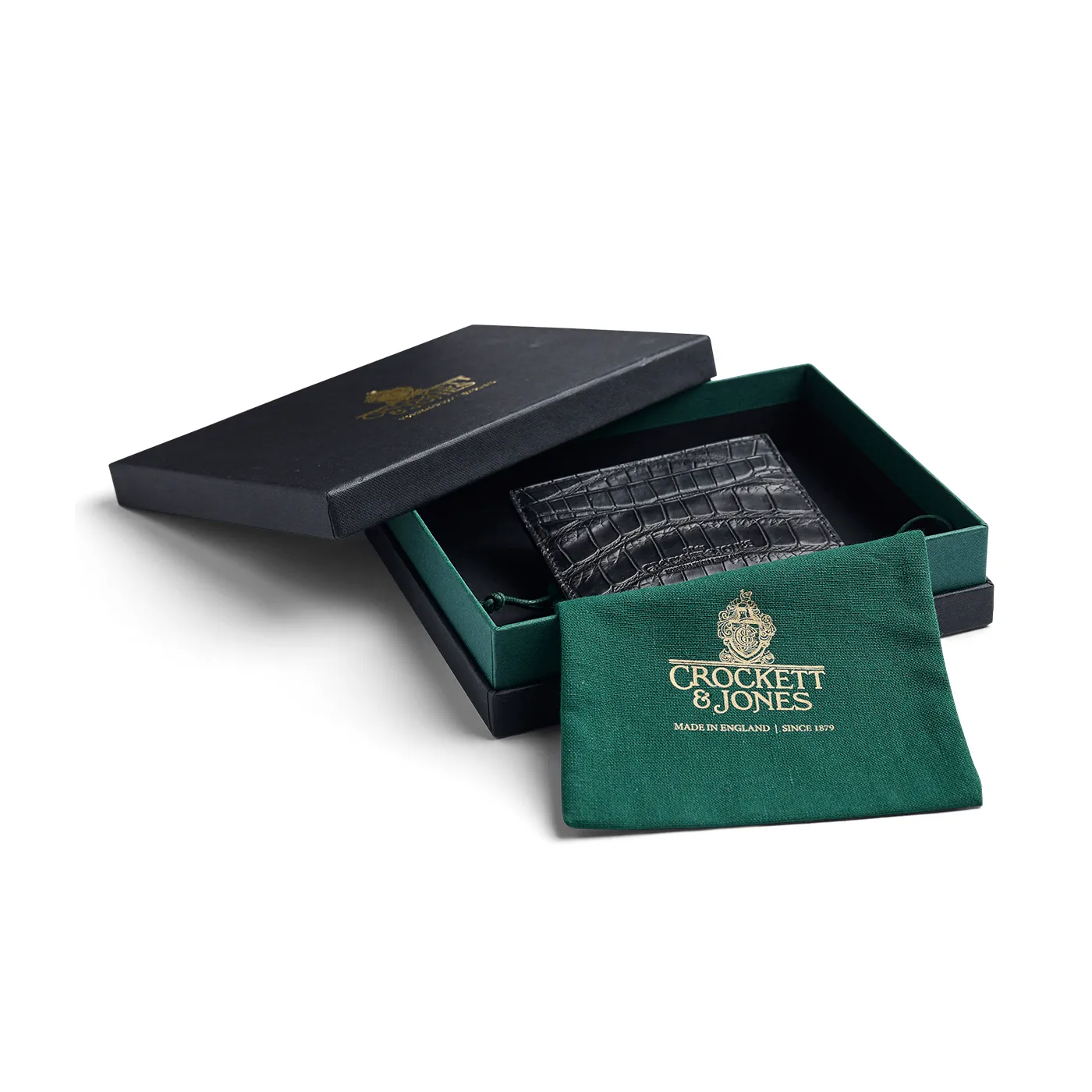 Card Holder Black Crocodile