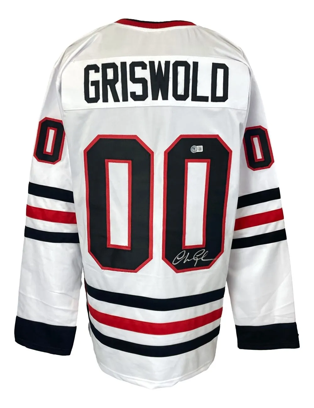 Chevy Chase Signed Lampoons Christmas Vacation White Griswold Jersey BAS