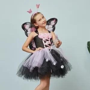 Children's Stage Performance Festival Performance Costume New Halloween Party Cosplay Butterfly Cute Girl Princess Dress Three Piece Set