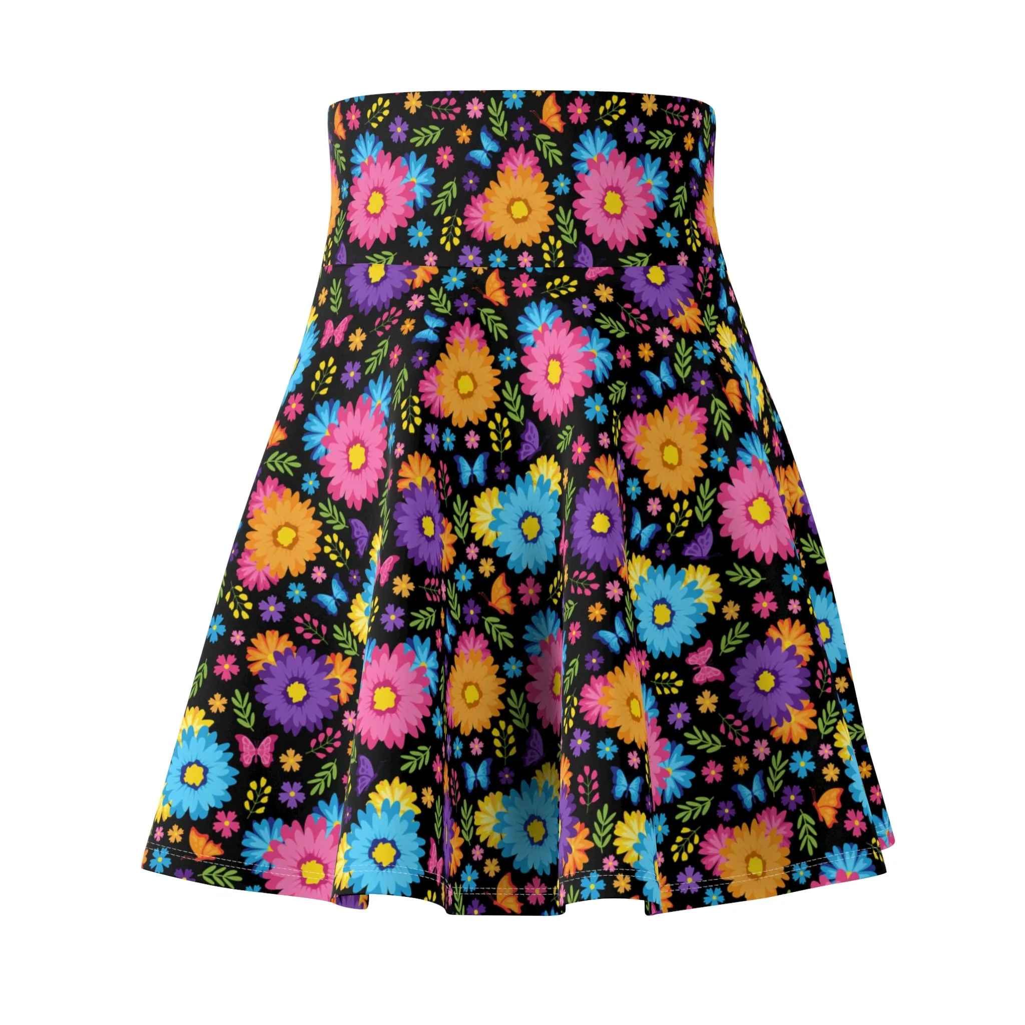 Colorful Spring Flowers Women's Skater Skirt