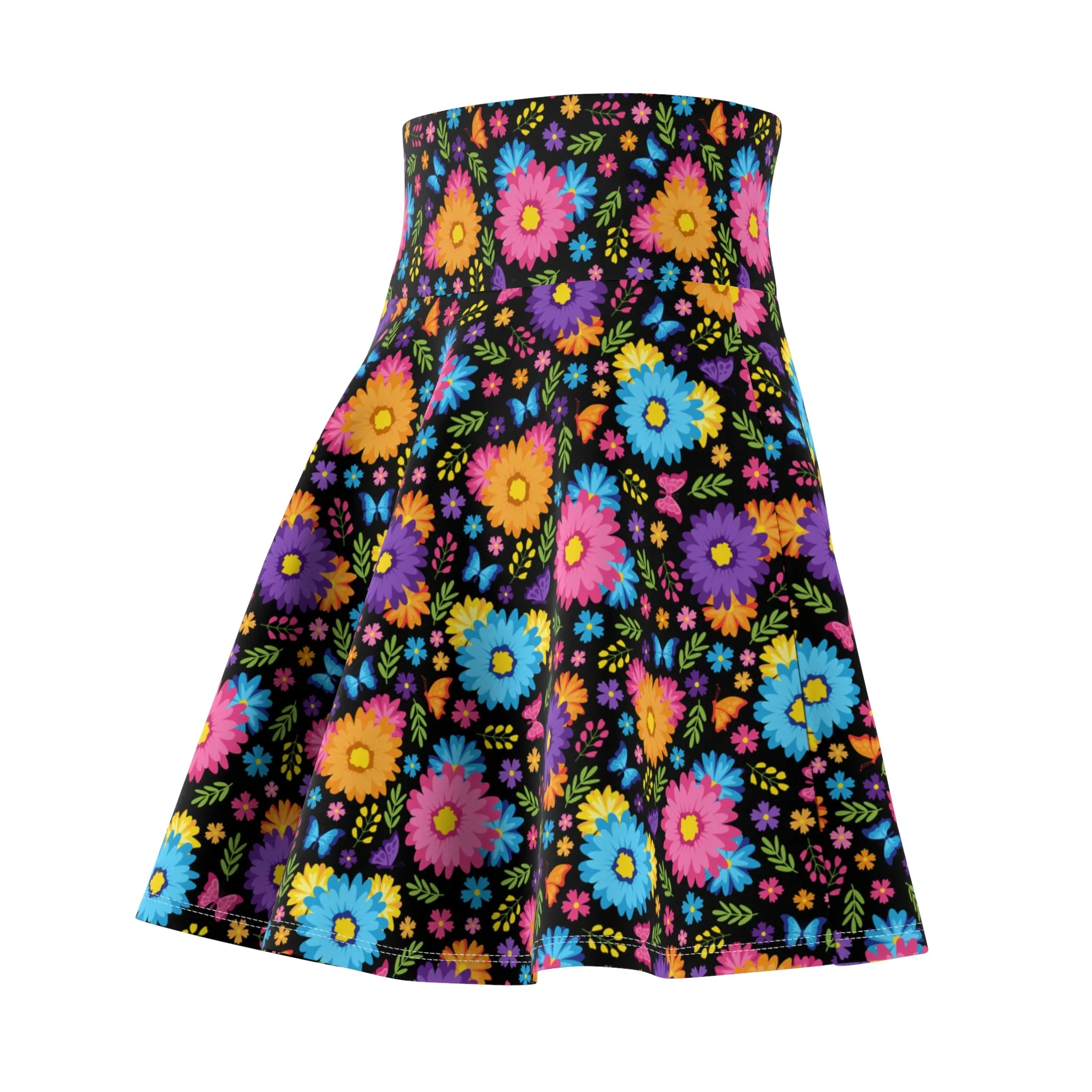 Colorful Spring Flowers Women's Skater Skirt