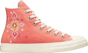 Converse Wmns Chuck Taylor All Star High Floral Embroidery Sneakers, Pink