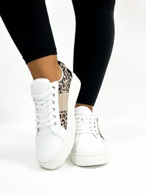 Corky's Tan Leopard Wild One Sneakers