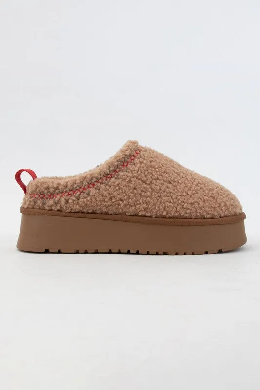 Cozy Platform Sherpa Slippers