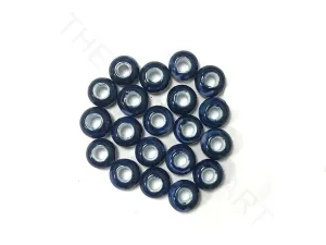 Dark Blue Disc Circular 2 Ceramic Beads