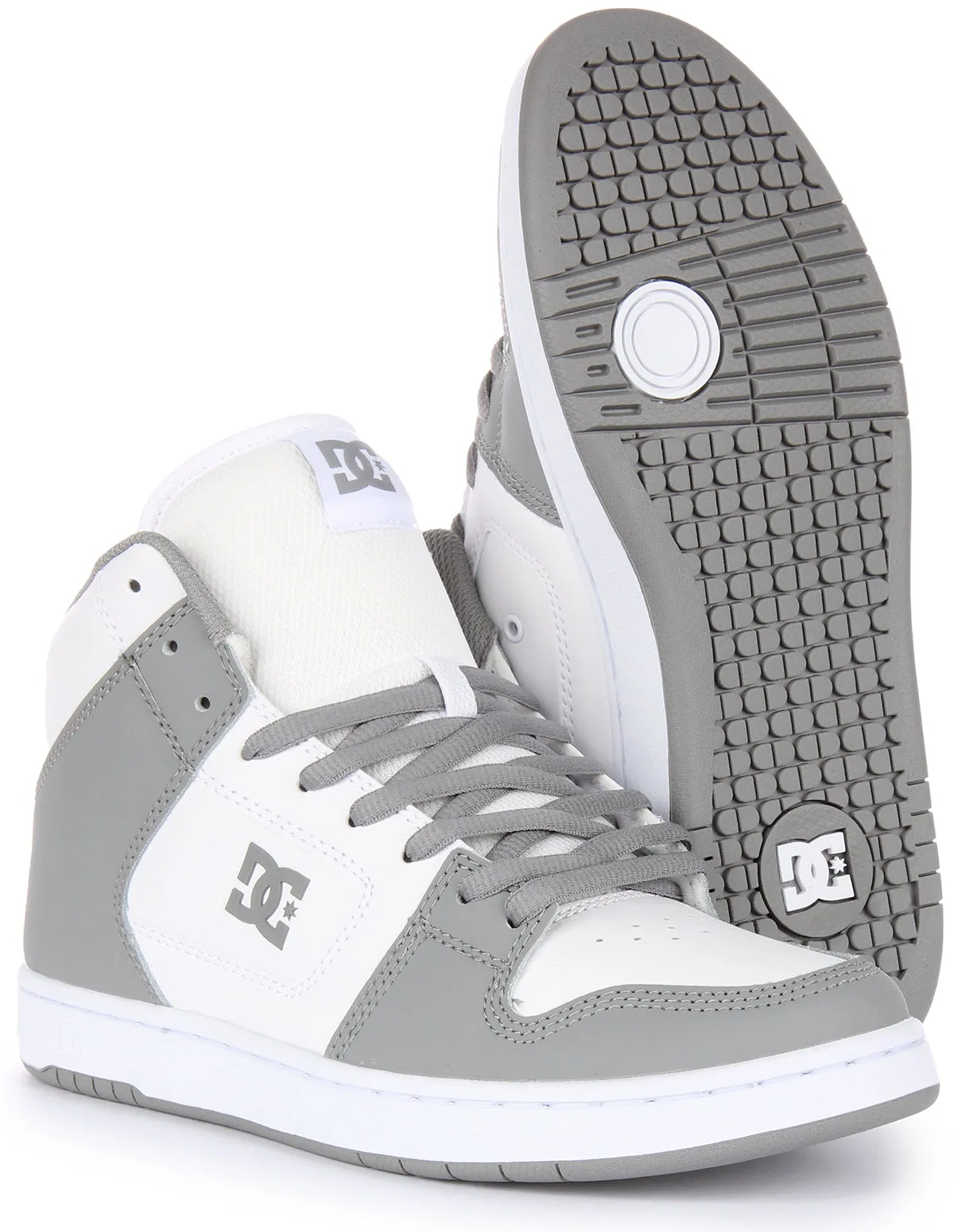 Dc Shoes Manteca 4 Hi In White Grey For Men