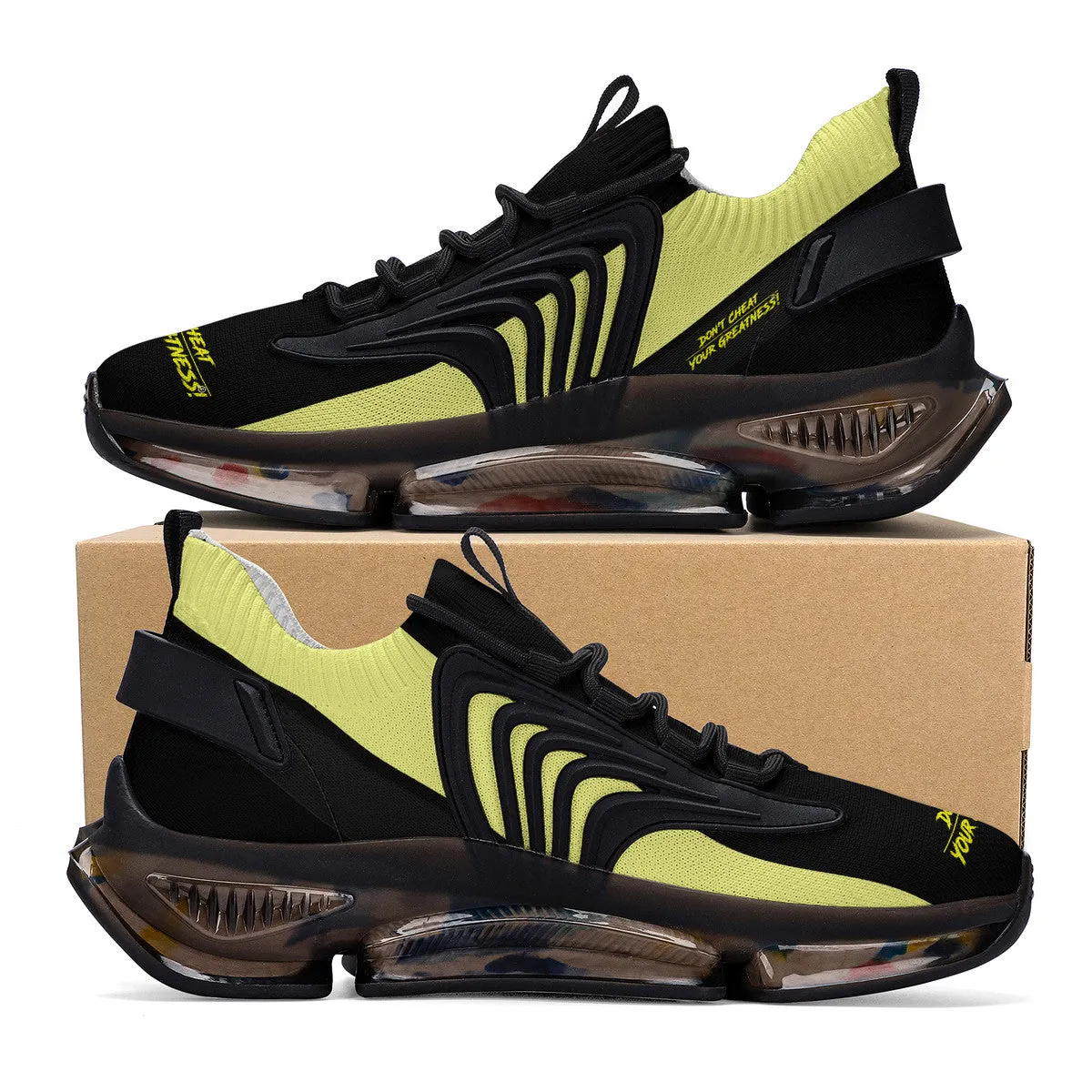 DCYG X2 Black & Yellow  Air Max React Sneakers - Black