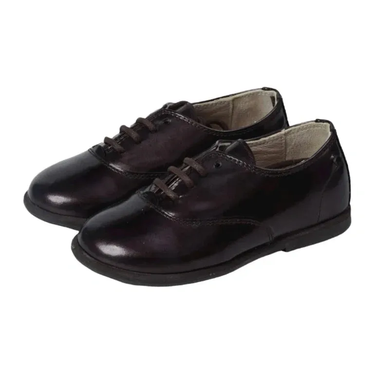 Derby - Bordo Patent Leather Lace for Girl by Manuela de Juan