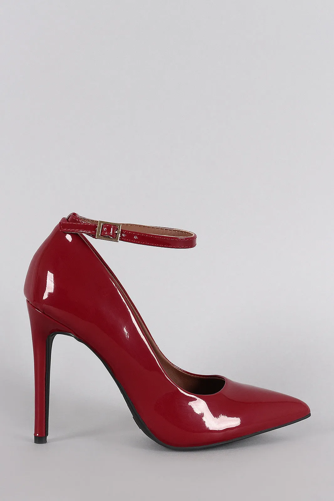 Dollhouse Plain Pointy Toe Ankle Strap Stiletto Pump