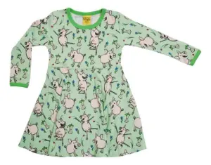 DUNS LS Skater Dress - Dancing Pig Green