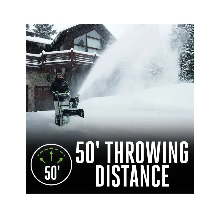 EGO SNT2406-4 Snow Blower, Battery Included, 56 V, 10 Ah, Lithium, 2-Stage, 24 in W Cleaning, 50 ft Throw