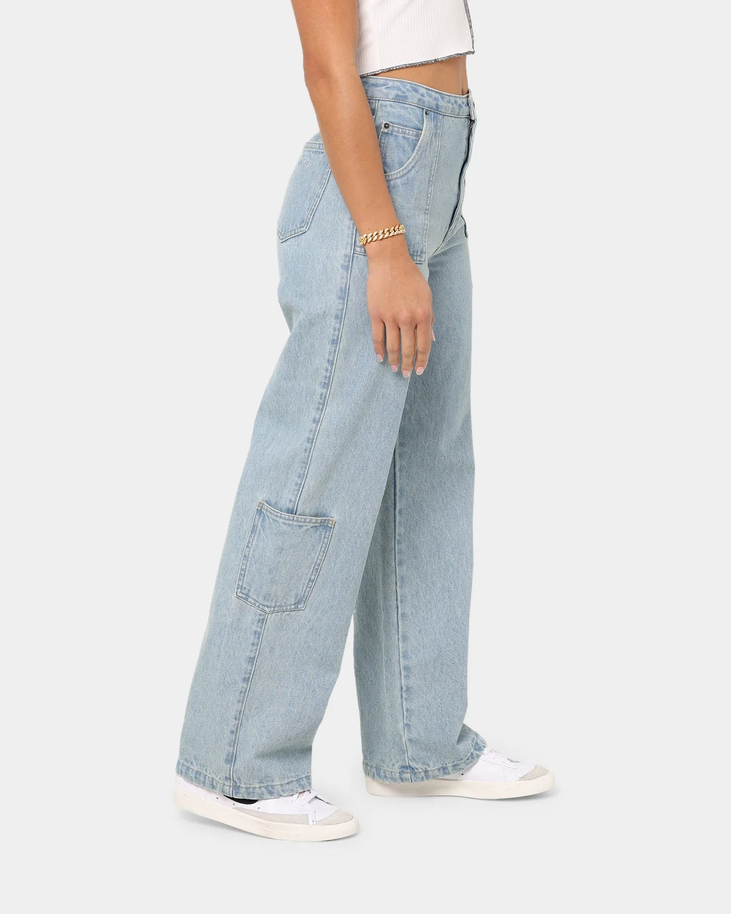 EN ES High Wide Leg Jean Light Blue Denim