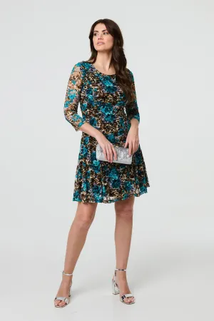 Floral Lace Short Fit & Flare Dress