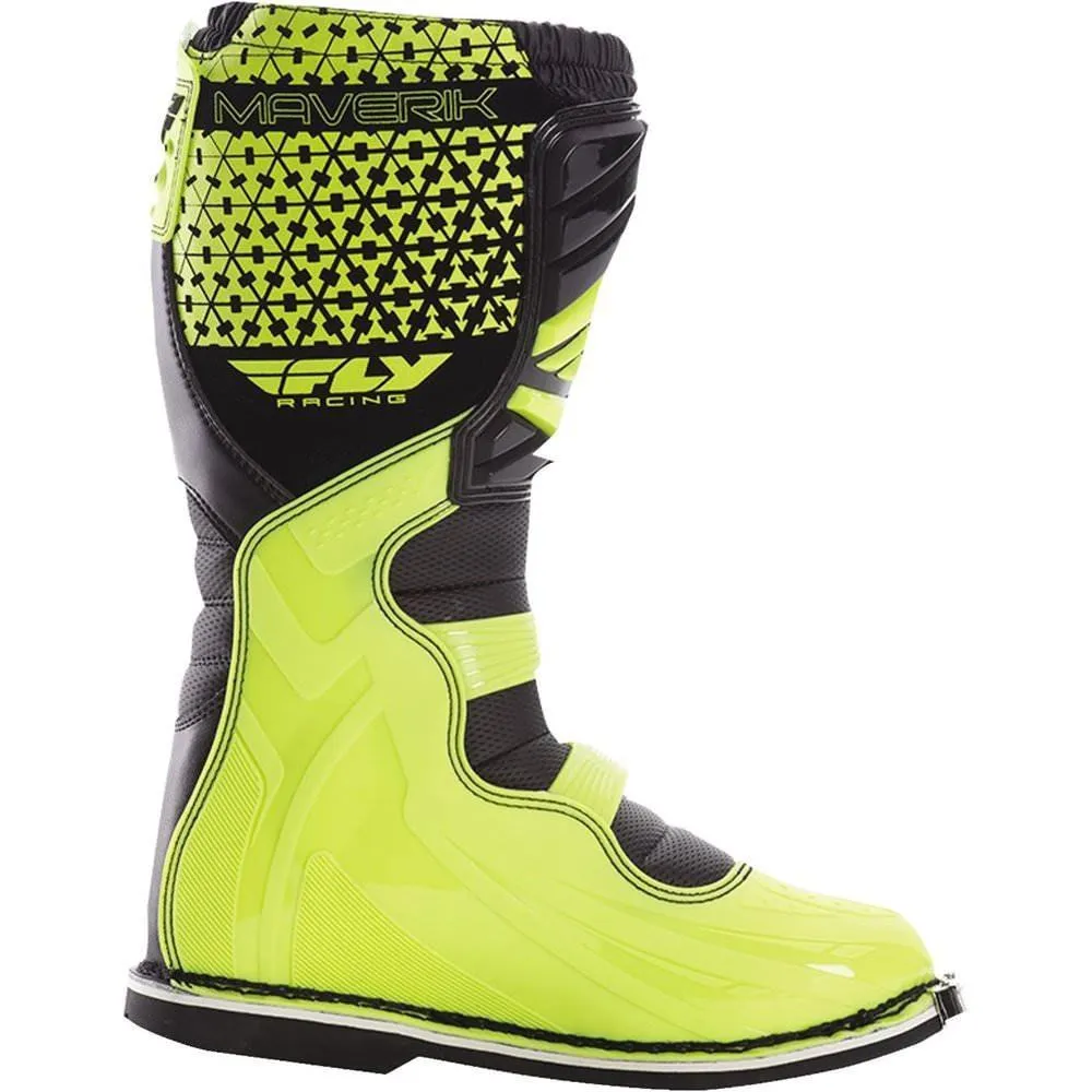 Fly Racing Maverik Men's Black/Hi-Viz Yellow Motocross Boots