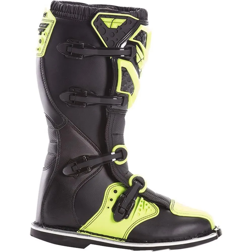 Fly Racing Maverik Men's Black/Hi-Viz Yellow Motocross Boots