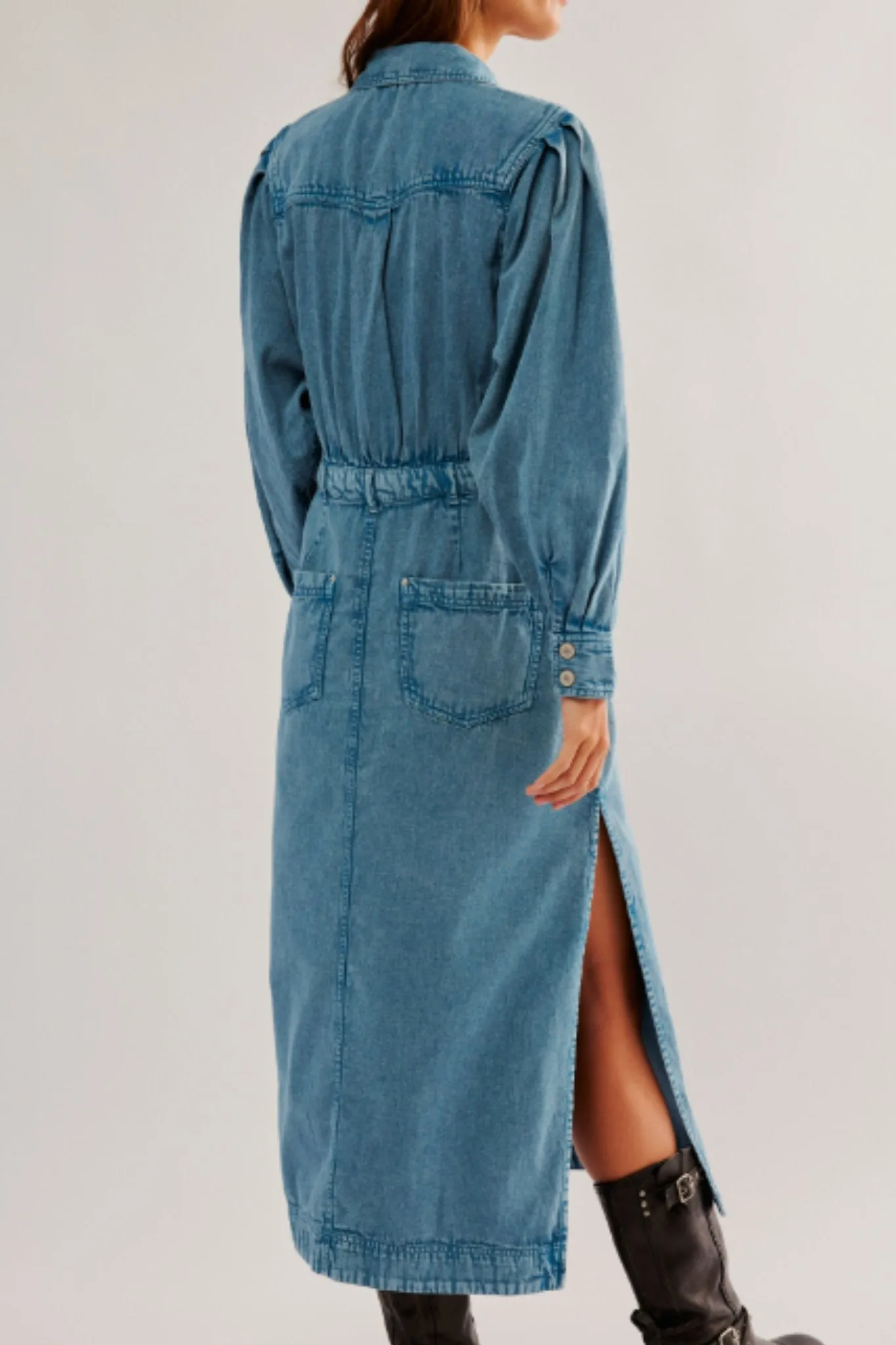 Free People: Mad Love Denim Midi in Skyfall