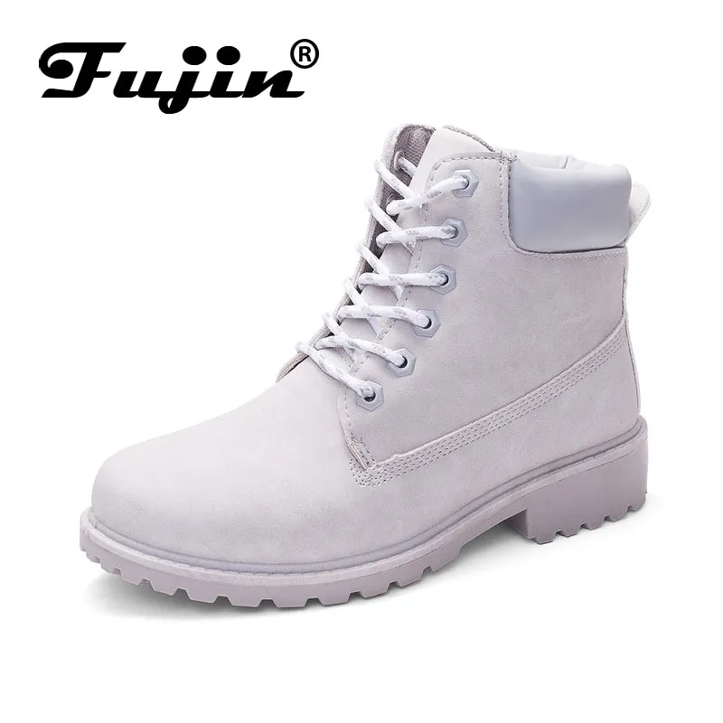 Fujin SPRING Winter plush Warm Women winter boots shoes Wedge Casual Shoes Outdoor Waterproof Height Increasing Snow Boots