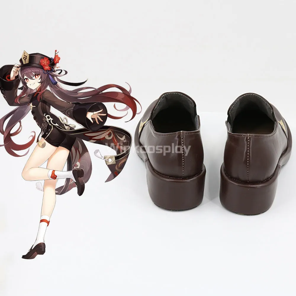 Genshin Impact Hu Tao Brown Cosplay Shoes