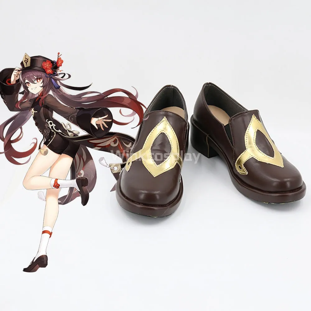 Genshin Impact Hu Tao Brown Cosplay Shoes