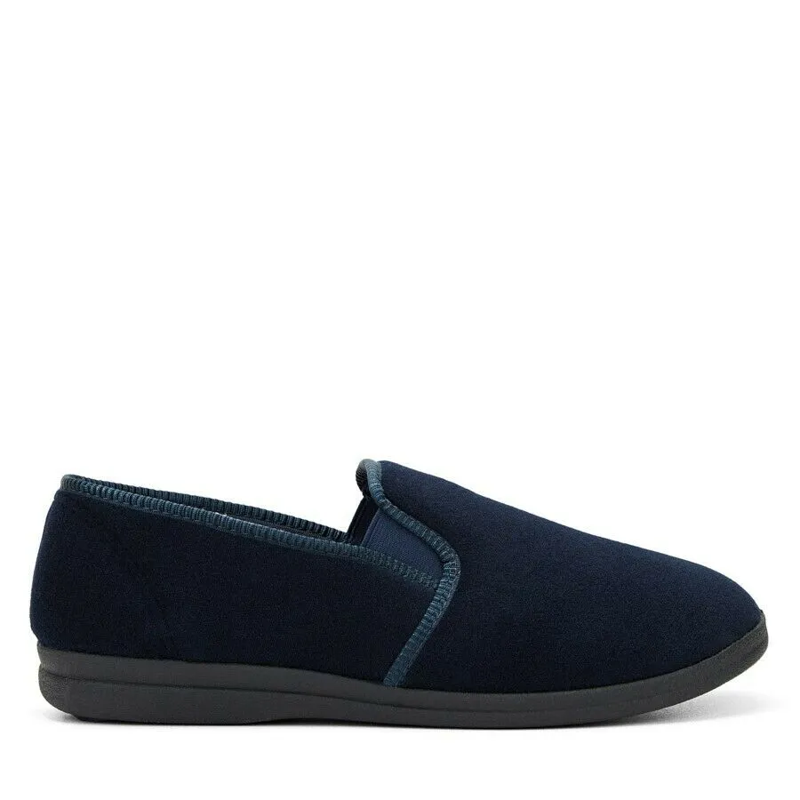 Grosby Percy Slippers Mens Casual Slip On Moccasins Navy Shoes