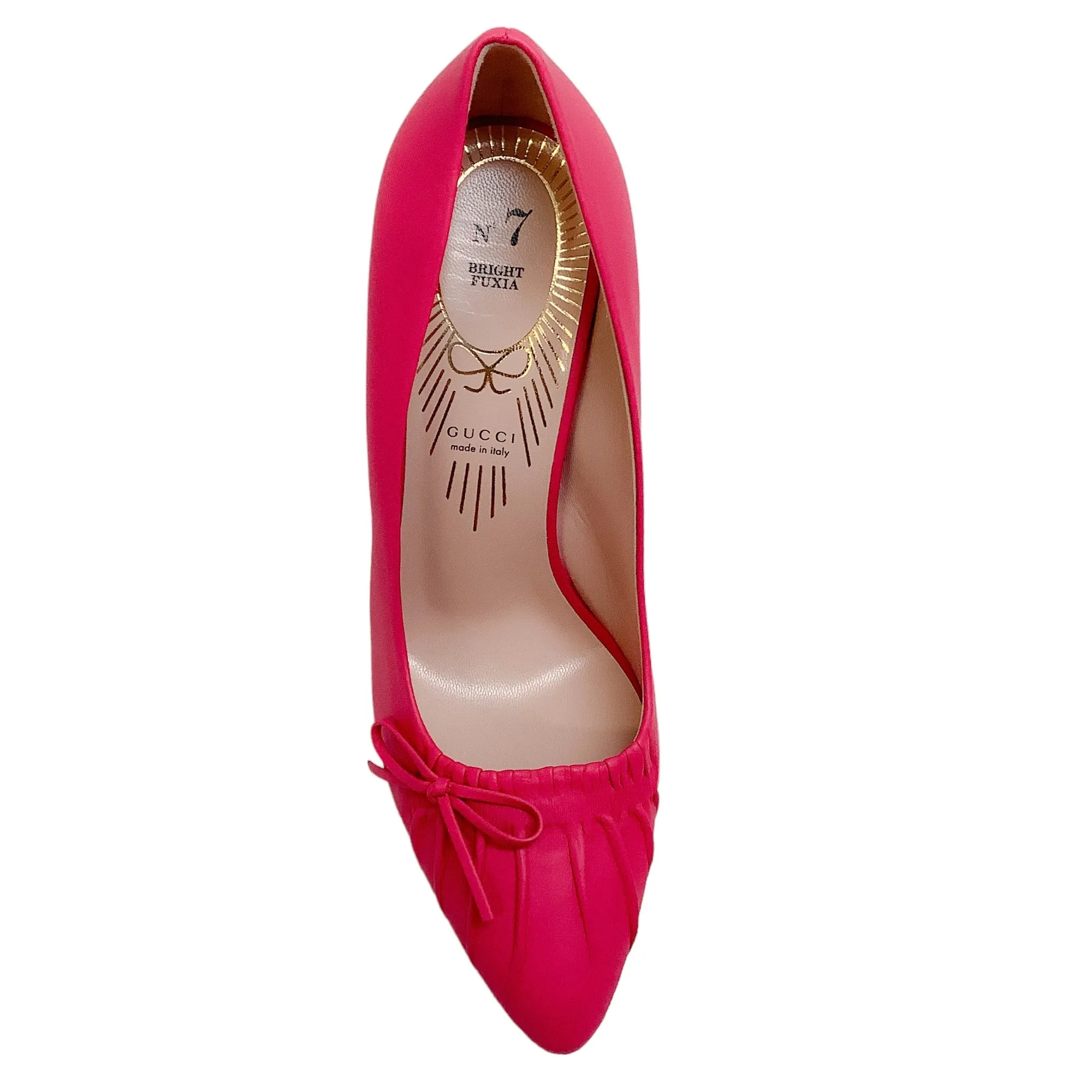 Gucci Bright Fuchsia No. 7 Charlotte Bow Pumps