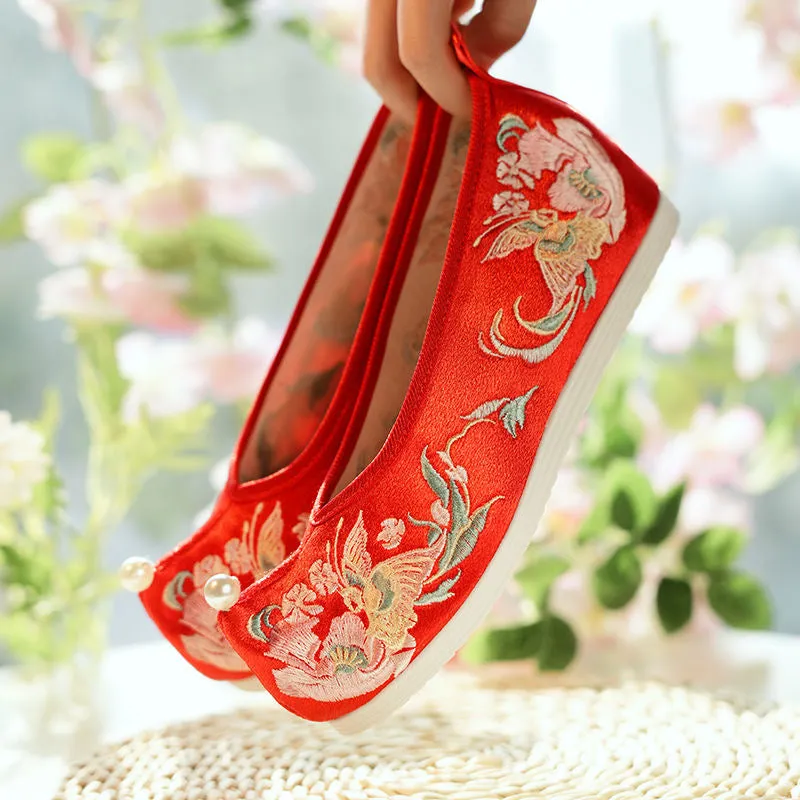 Hanfu Shoes: Pastel Peonies