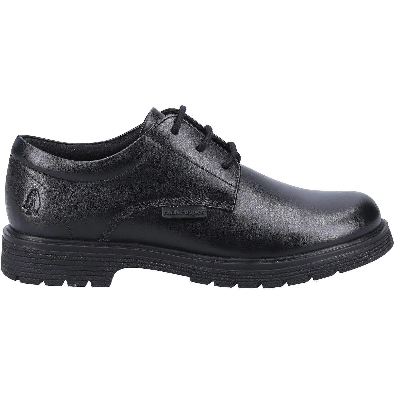 Hush Puppies Girls Polly Leather School Shoes - Black