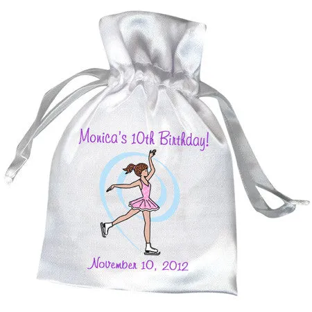 Ice Skating Favor Bag - Dainty Swirl Skater