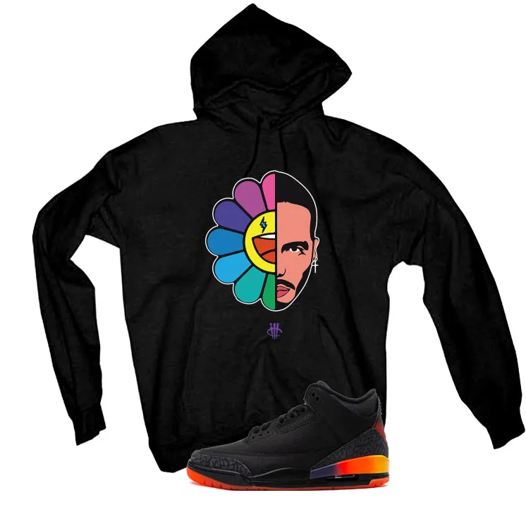 J Balvin x Air Jordan 3 Rio Black T-Shirt (J Balvin Flower)