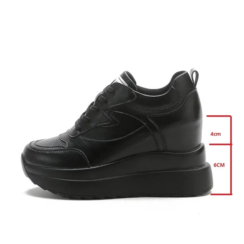 Joskaa 2024 New Black Platform Breathable Sneakers