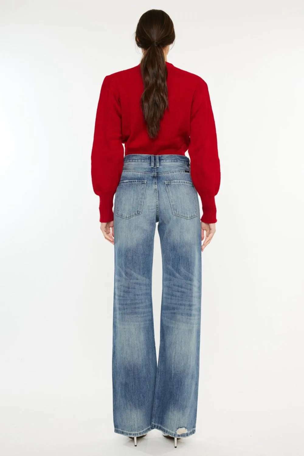 Kancan Cory Distressed High Waist Bootcut Jeans