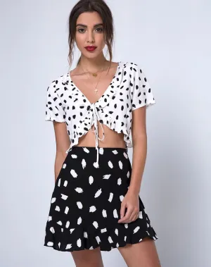 Kaykay Skater Skirt in Diana Dot Black