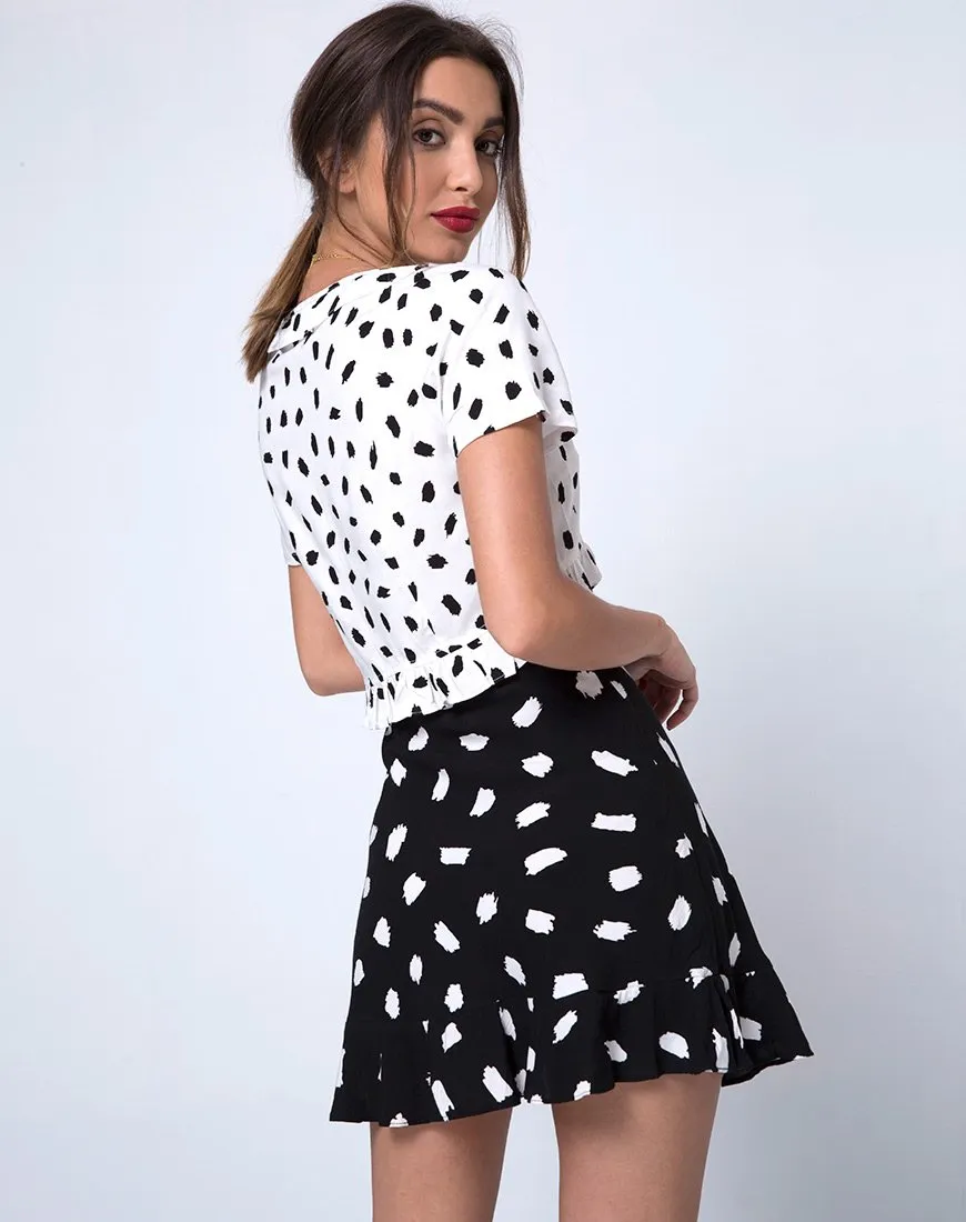 Kaykay Skater Skirt in Diana Dot Black