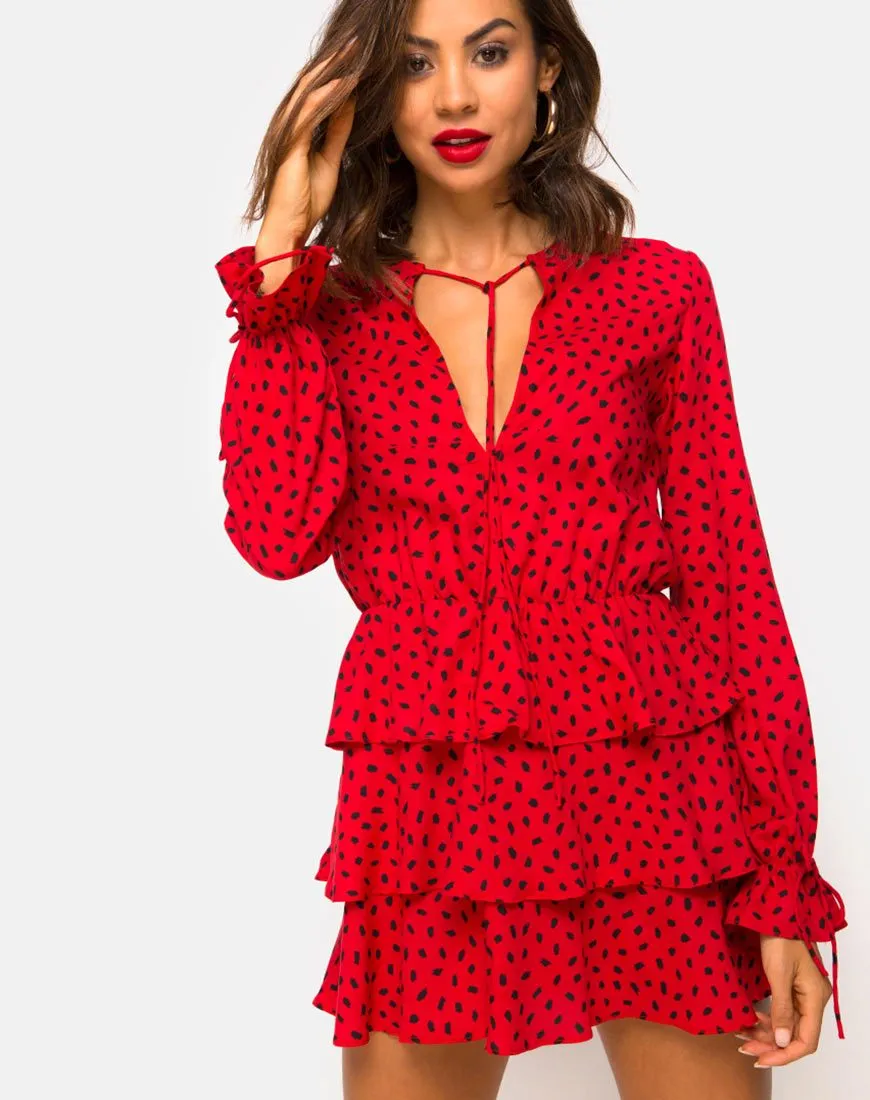 Kepsibelle Dress in Mini Diana Dot Red and Black