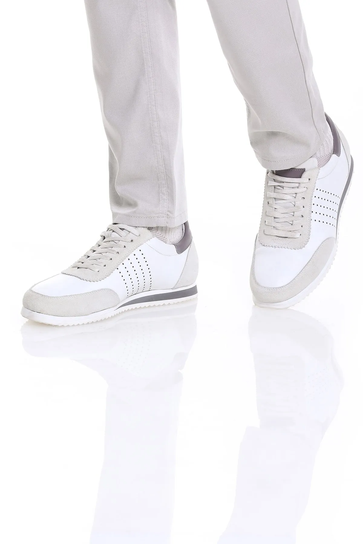 Lace-Up Leather White Sneakers