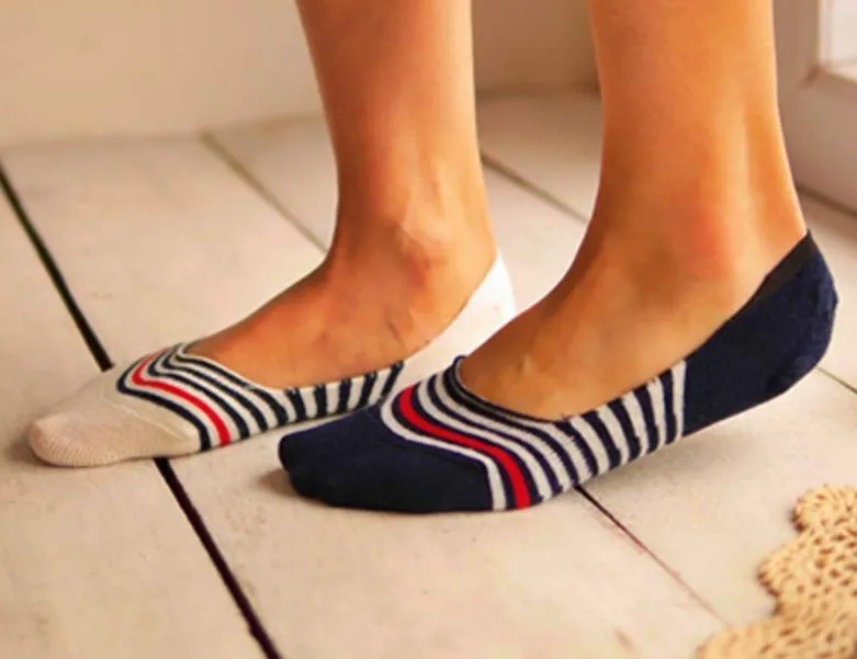 Ladies Invisible Stripe Socks (3 Pairs)