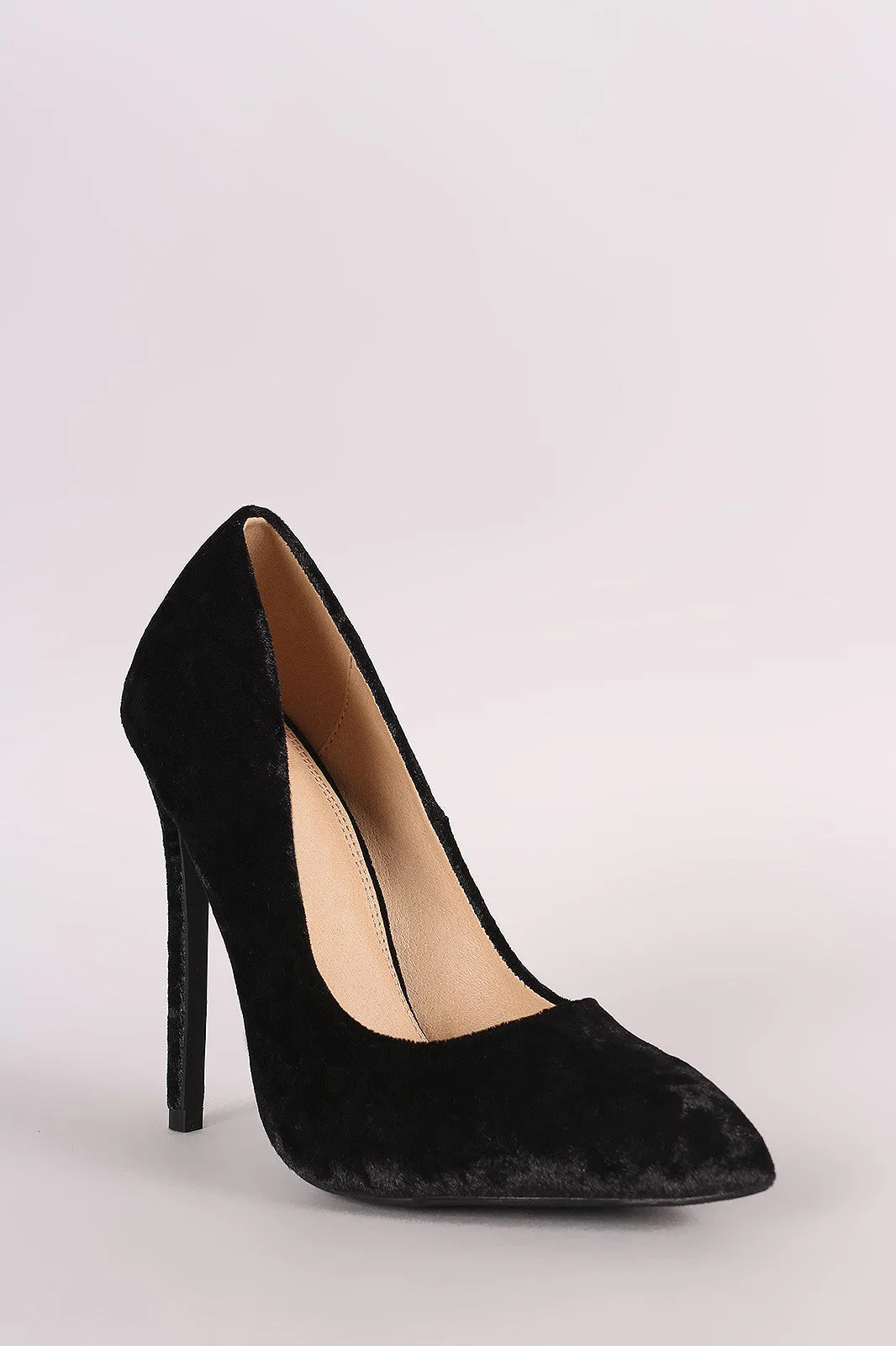 Liliana Crushed Velvet Pointy Toe Stiletto Pump