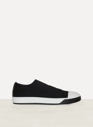 Linen Cotton Calfskin Low Sneakers