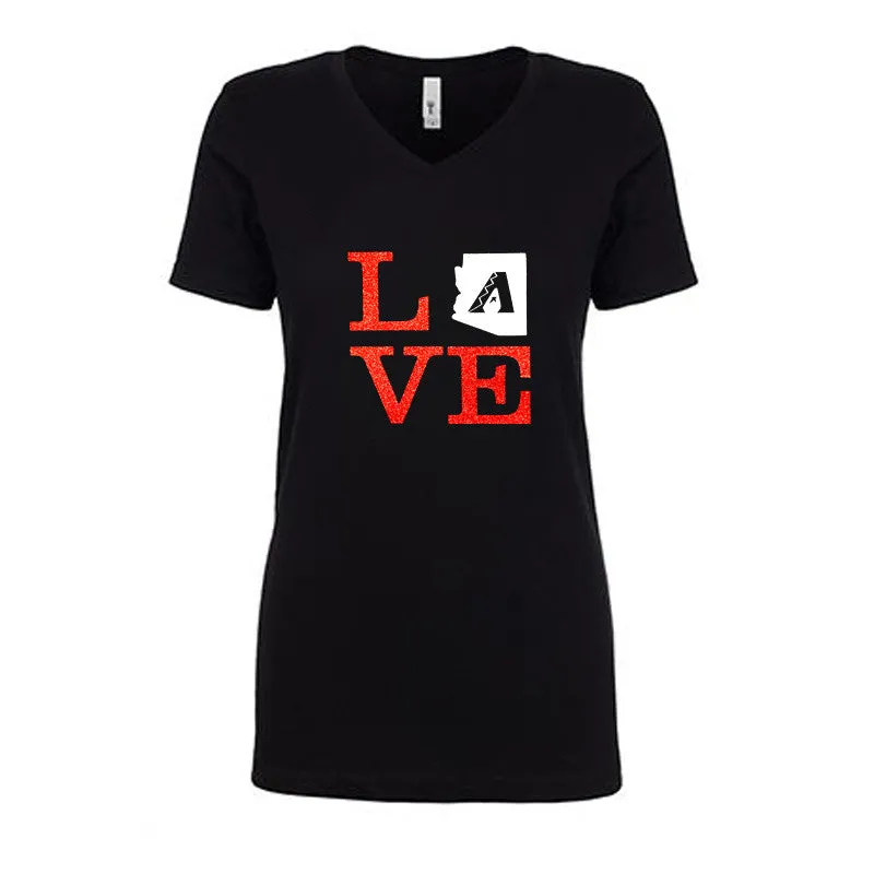 Love with Arizona Diamondbacks Glitter Shirt