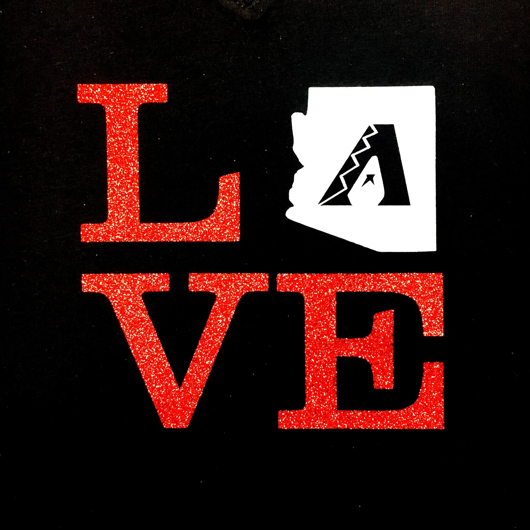 Love with Arizona Diamondbacks Glitter Shirt