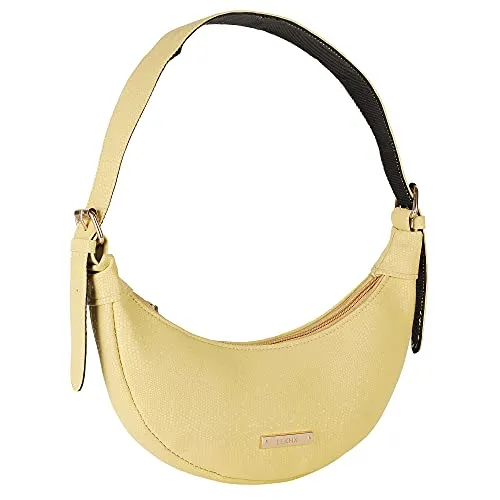 LX Small Shoulder Bags for Women with Shining Pattern (Clear, Lemon)