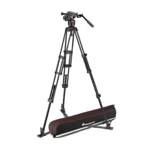 Manfrotto Nitrotech 608 version Video Tripod Kit (3 Sec - Twin Aluminium) (Ground-Spreader) (Mid-Spreader)